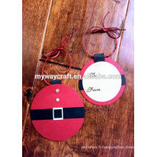 Rectangle et rond coupé mignon Santa étiquettes de cadeaux pour la décoration d&#39;arbre de Noël